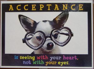 acceptance is seeing with your heart, not with your eyes