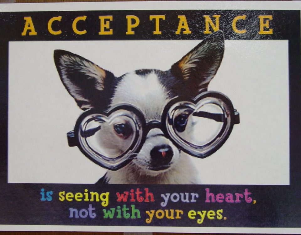 acceptance is seeing with your heart, not with your eyes