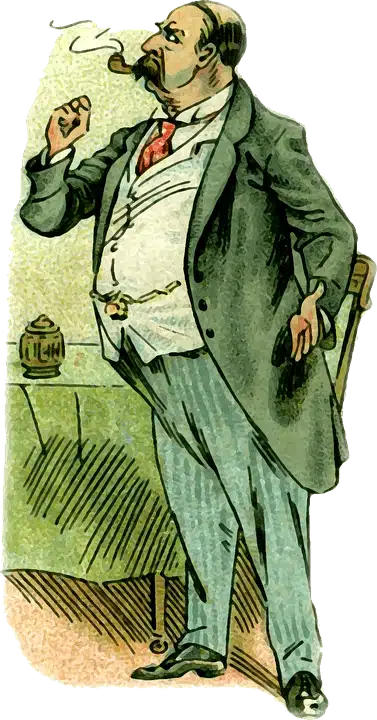 fat man smoking